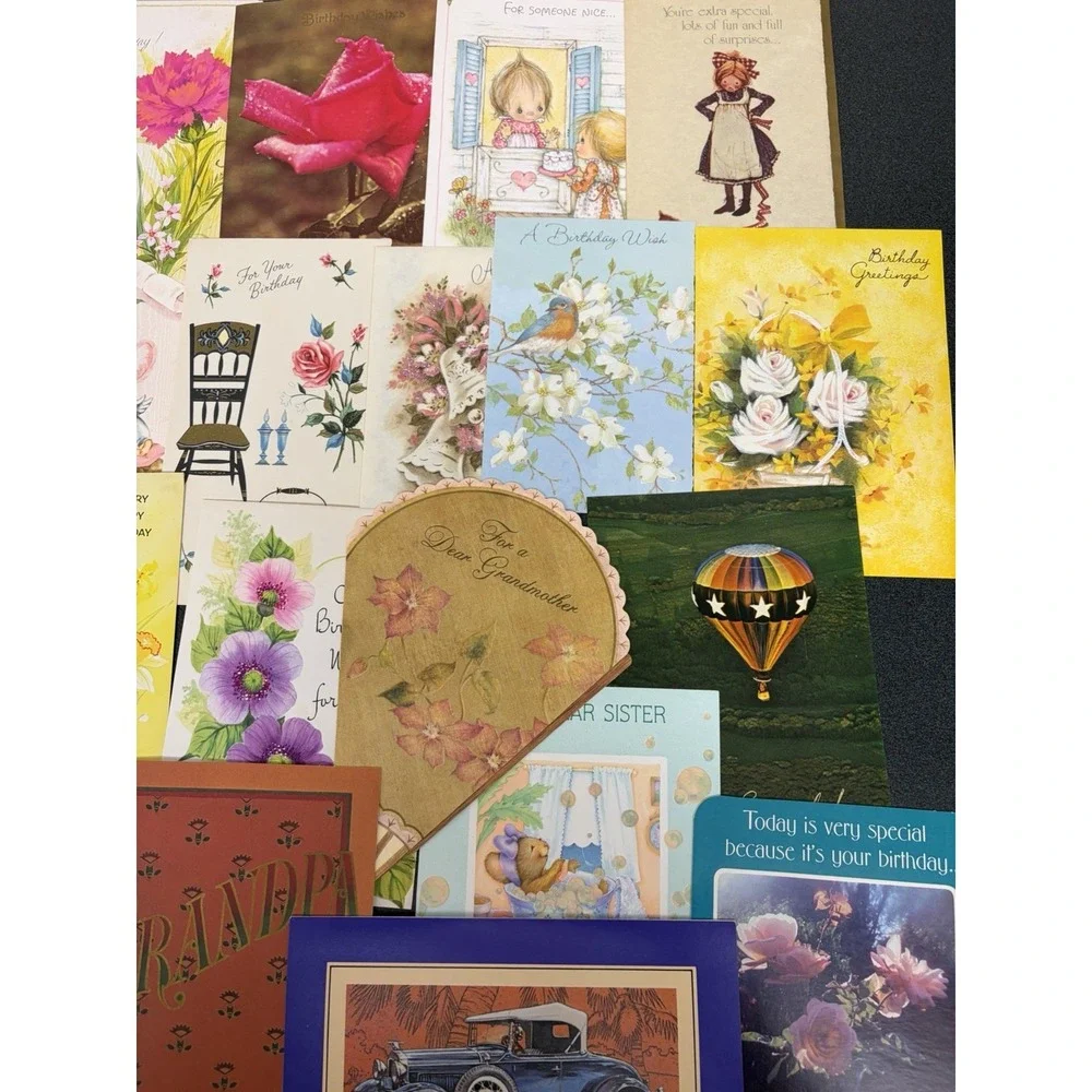Vintage Birthday Cards Some Fronts ONLY Scrapbooking Crafts Decoupage Lot of 50+